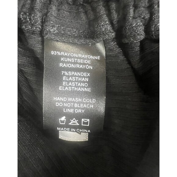 Anthropologie Saturday/Sunday Black Ribbed Long-Sleeve Dress With Drawstring XS - Picture 6 of 13